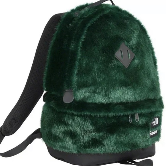 Supreme x North Face Faux Fur Backpack in Emerald - Picture 2 of 3